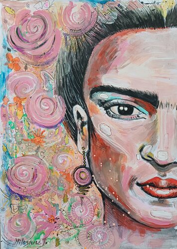 Frida Kahlo van Jasna Milosavac, Schilderij te koop op Singulart