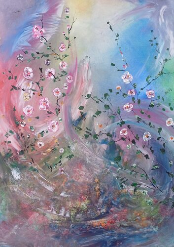 Der blumige Traum par Jasna Milosavac, Peinture en vente sur Singulart