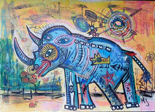 Nashorn par Jasna Milosavac, Dessin en vente sur Singulart