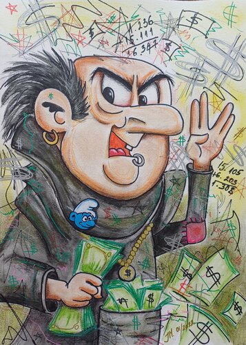 Gargamel, ich lebe Grün par Jasna Milosavac, Dessin en vente sur Singulart