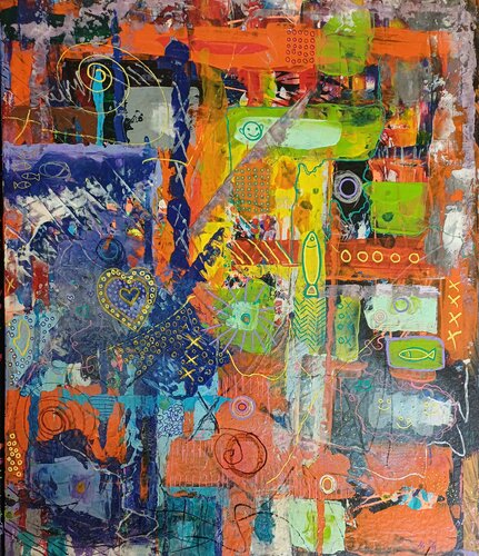 Bunte Welt von Jasna Milosavac, Malerei kaufen auf Singulart