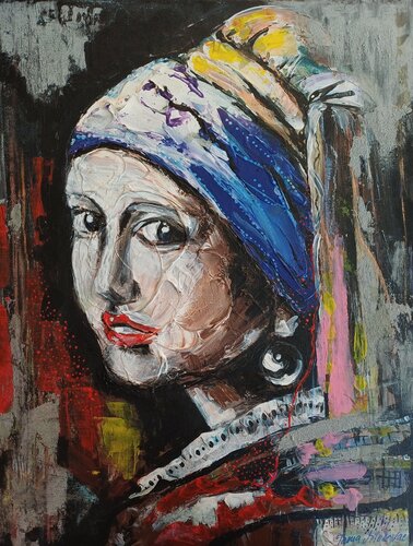 Das Mädchen und die Perle par Jasna Milosavac, Peinture en vente sur Singulart