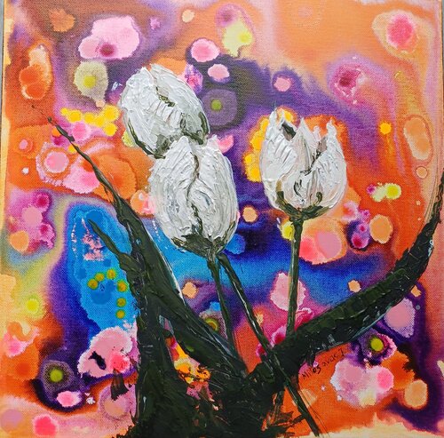 Weise Tulpen von Jasna Milosavac, Malerei kaufen auf Singulart