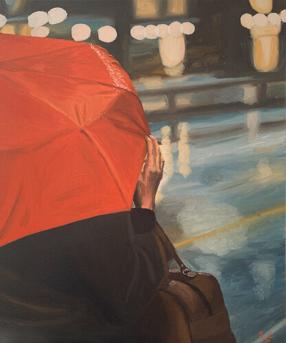 Une envie de chanter sous la pluie par Sophie Cousineau, Peinture en vente sur Singulart