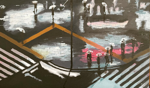 Pluie lumineuse di Sophie Cousineau, Pittura in vendita su Singulart