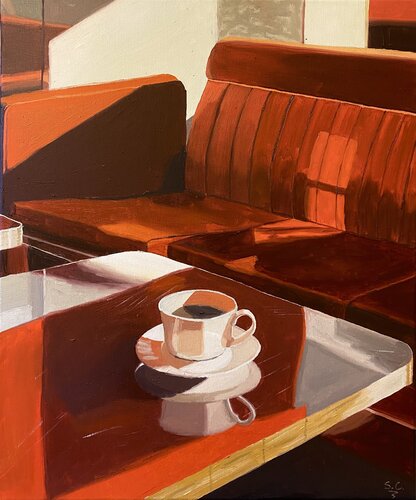 Rouge café par Sophie Cousineau, Peinture en vente sur Singulart