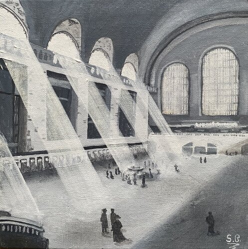 Les rayons ferroviaires di Sophie Cousineau, Pittura in vendita su Singulart
