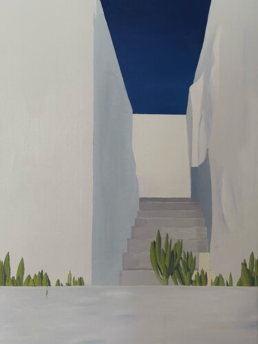 Le bleu de Santorin by Sophie Cousineau, 회화 for Sale on Singulart