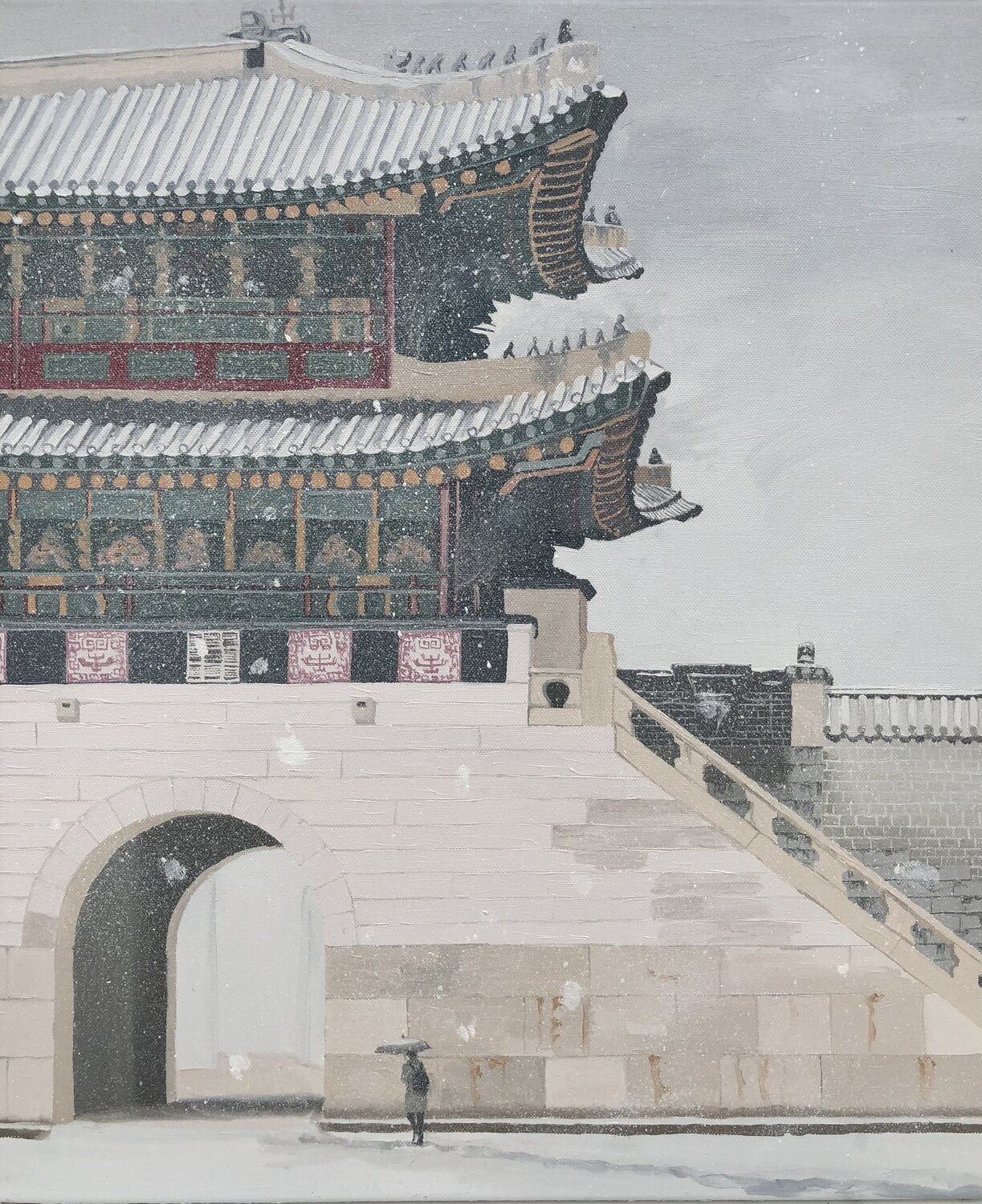 Gyeongbokgung Sophie Cousineau Originalgemälde zu verkaufen
