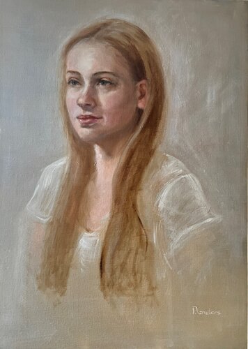Portrait painted from life di Petra Gruiters, Pittura in vendita su Singulart