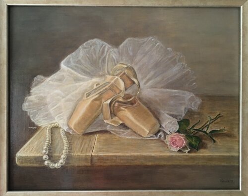 Balletshoes and pearls von Petra Gruiters, Malerei kaufen auf Singulart
