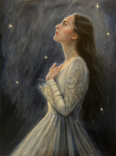 Where Silence Speaks to the Stars van Petra Gruiters, Schilderij te koop op Singulart