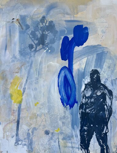 MAN AND BIRD di Helena Sellergren, Pittura in vendita su Singulart