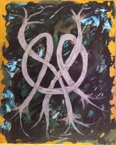N, Silver & Gold van An Hata Gorm, Schilderij te koop op Singulart