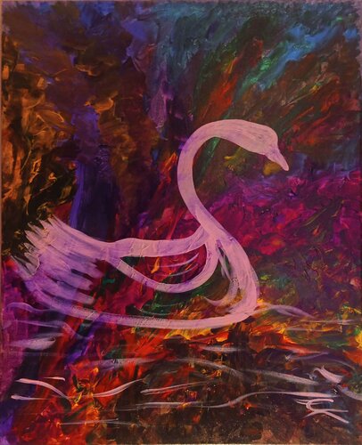 Pink Swan by An Hata Gorm, Painting for Sale on Singulart