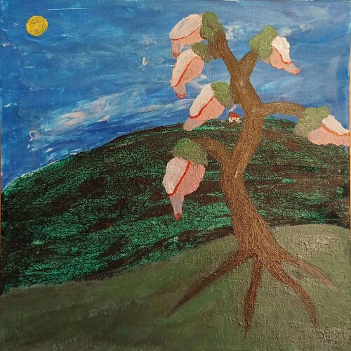 Pink Bird-Head Plant van An Hata Gorm, Schilderij te koop op Singulart