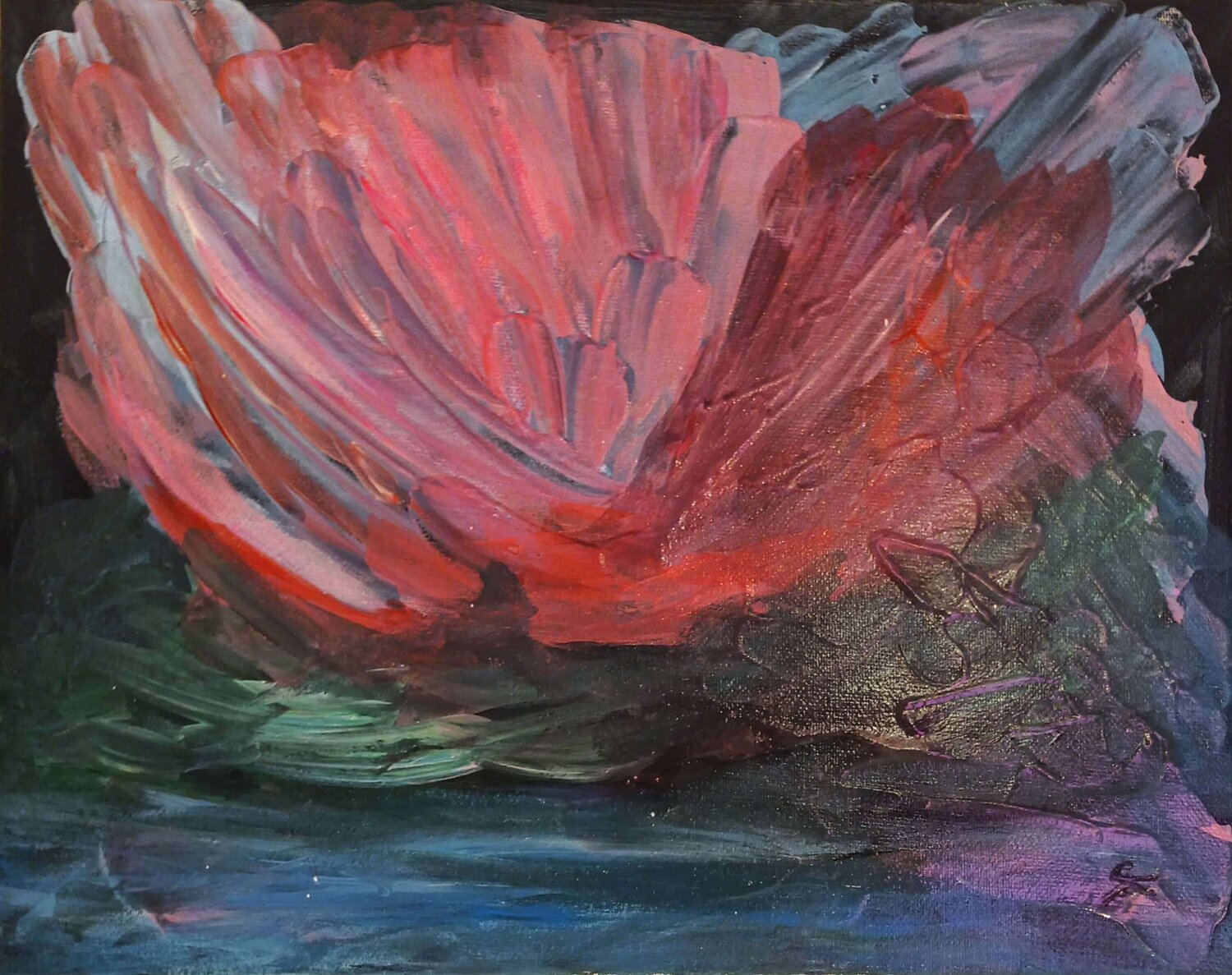 Pink Water Lilly An Hata Gorm Original painting for sale