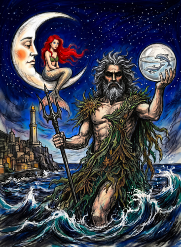 The Man and the Moon par Michele Gaetano Calamita, Digital en vente sur Singulart