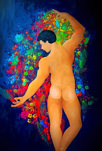 Blumenmann Adonis von Ralf Strauß, Druck kaufen auf Singulart