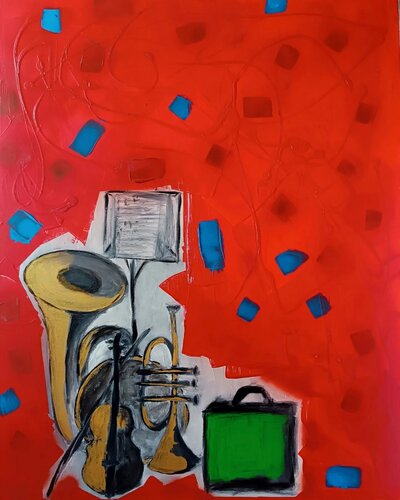 Gepäck eines Wandermusikanten by Ralf Strauß, 油畫 for Sale on Singulart