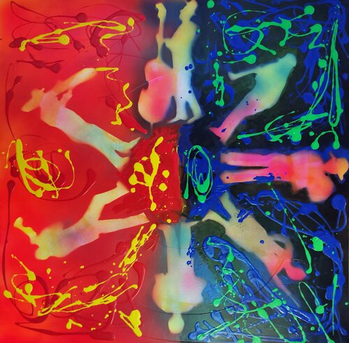 Wandermusiker in Space van Ralf Strauß, Schilderij te koop op Singulart
