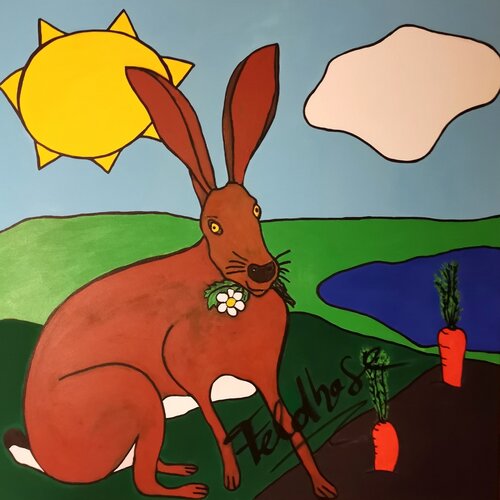 Feldhase by Ralf Strauß, 油畫 for Sale on Singulart