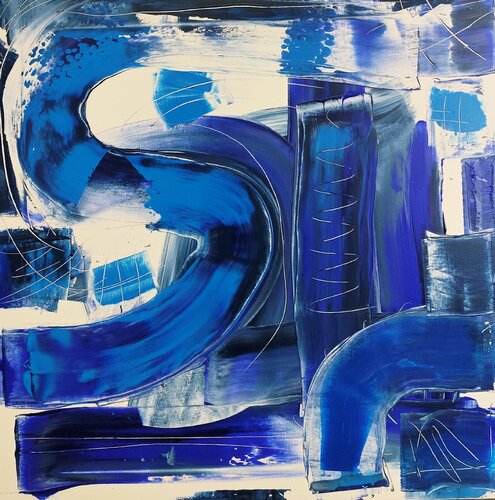 Gedankenspiel in Blau di Ralf Strauß, Pittura in vendita su Singulart