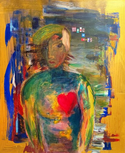 Mann mit Herz di Ralf Strauß, Pittura in vendita su Singulart