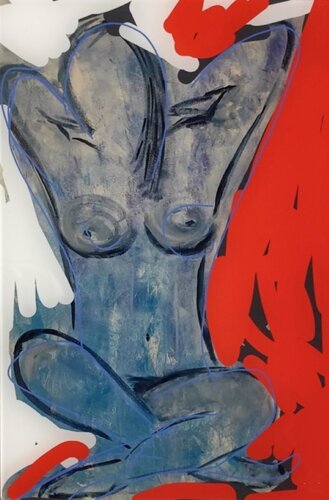 Schöne Frau mit Rot von Ralf Strauß, Druck kaufen auf Singulart