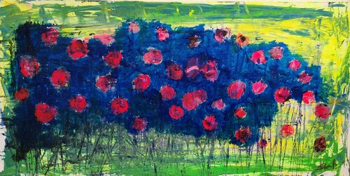 Blumenwiese neon de Ralf Strauß, Pintura a la venta en Singulart