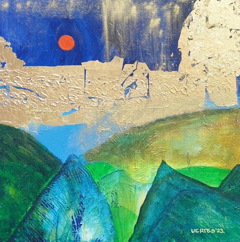 Golden rain von Eva Vertes, Malerei kaufen auf Singulart