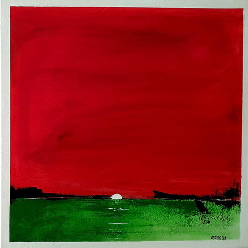 Sunset variations - red von Eva Vertes, Malerei kaufen auf Singulart