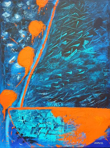 Orange Drops von Eva Vertes, Malerei kaufen auf Singulart