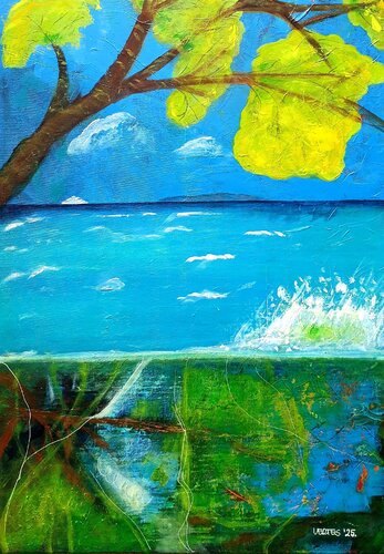 Deep blue sea von Eva Vertes, Malerei kaufen auf Singulart
