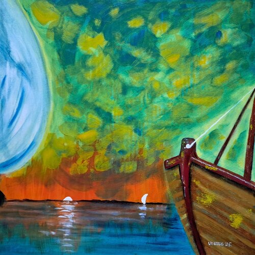 Three sailingboats von Eva Vertes, Malerei kaufen auf Singulart