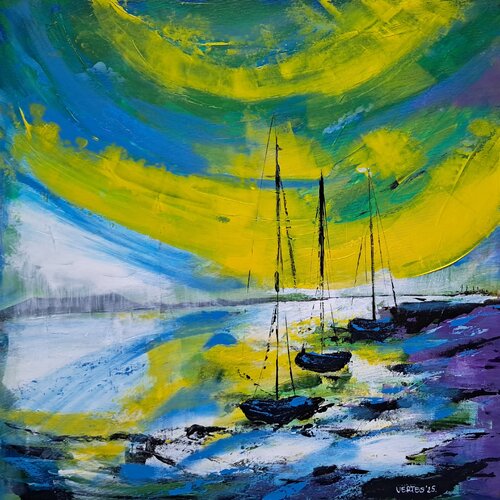 3Sailboats von Eva Vertes, Malerei kaufen auf Singulart