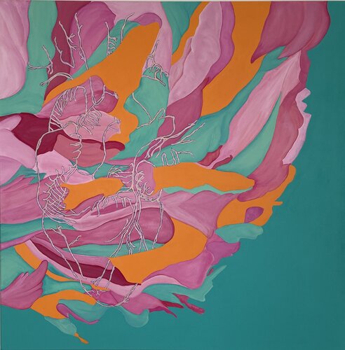 SWIMMING HEART van Imane Dejardin, Schilderij te koop op Singulart