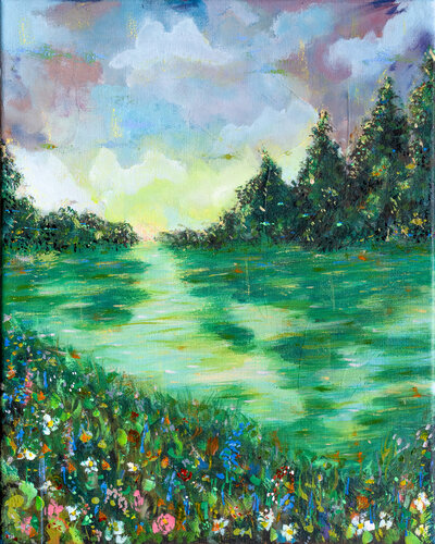 Der See bei Mama van Alita Ruf, Schilderij te koop op Singulart
