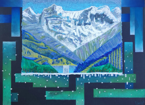 Promenade unter einem Bergsee par Ewa Jablonski, Œuvre sur papier en vente sur Singulart