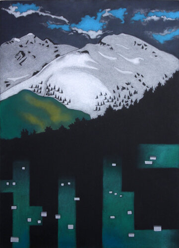 Der letzte Schnee in den Bergen di Ewa Jablonski, Opera su carta in vendita su Singulart