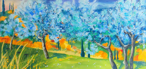 Olivenhain in der Toskana di Ewa Jablonski, Pittura in vendita su Singulart