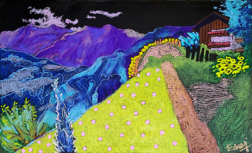Berglandschaft di Ewa Jablonski, Pittura in vendita su Singulart