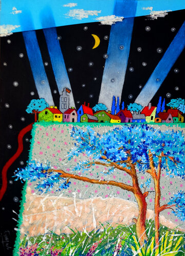 Zwischen Tag und Nacht di Ewa Jablonski, Opera su carta in vendita su Singulart