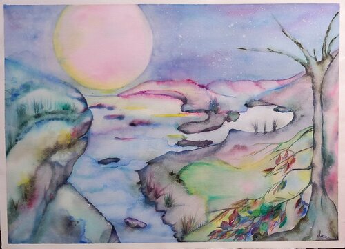 LUNA MISTICA by Lucia Luce, Painting for Sale on Singulart
