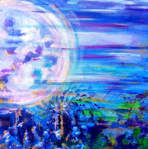 PURPLE MOON by Lucia Luce, Painting for Sale on Singulart