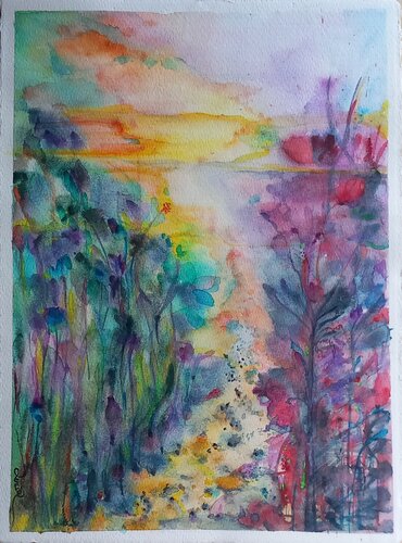 Visione di un Sentiero All'Alba von Lucia Luce, Malerei kaufen auf Singulart