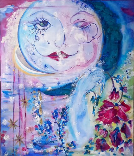 COMIC MOON by Lucia Luce, Painting for Sale on Singulart