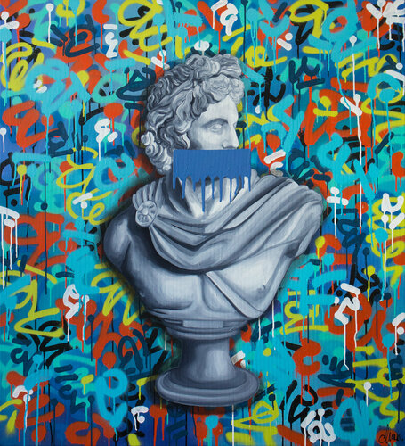 Apollo Belvedere bust  / "817 Street Art Avenue" Monika Mrowiec