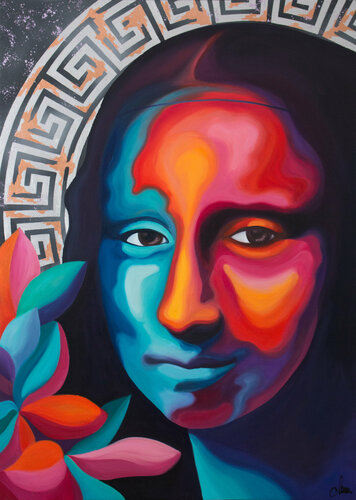 Stepping Out of the Louvre by Monika Mrowiec, Painting for Sale on Singulart