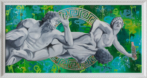 Battle for the Coca-Cola van Monika Mrowiec, Schilderij te koop op Singulart